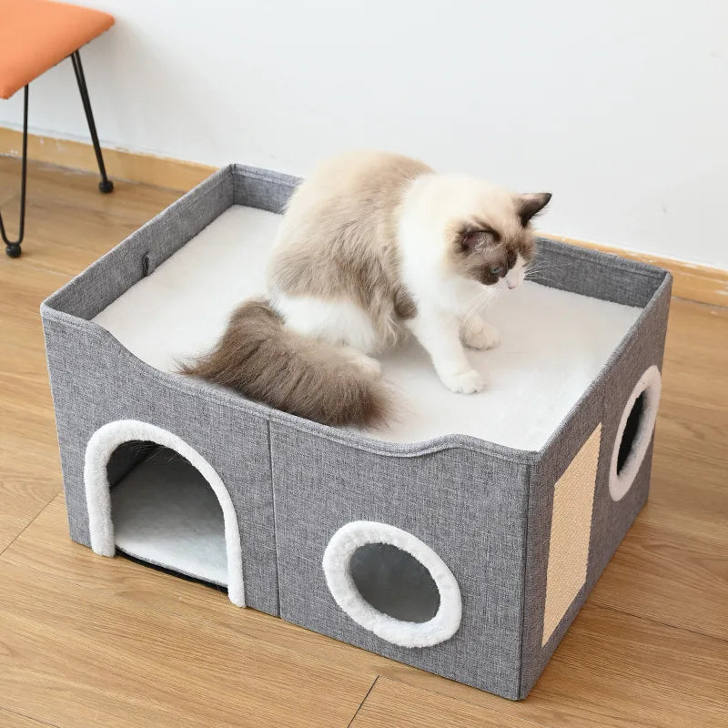 Luxury Cat Tree Bed with Scratching Post – Petjoy