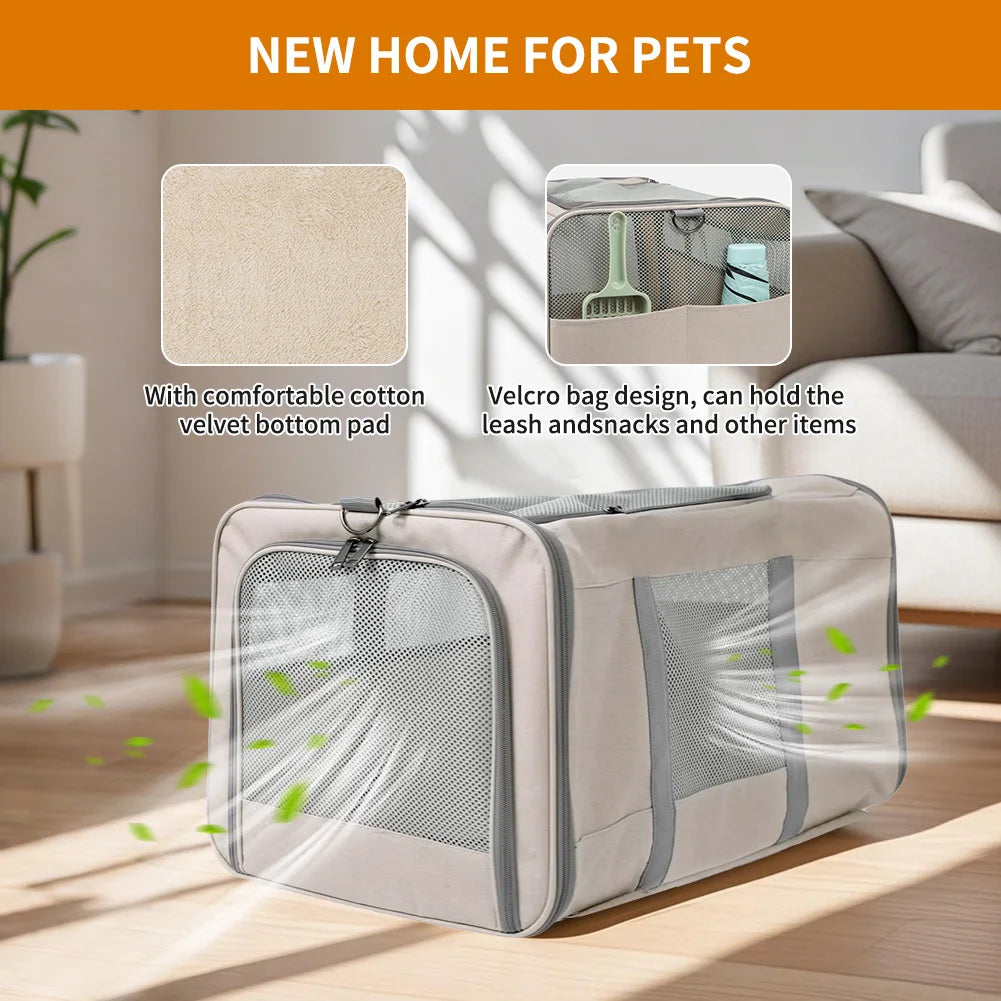 Double Pet Travel Trolley for Cats – Spacious Wheeled Carrier by PetJoy